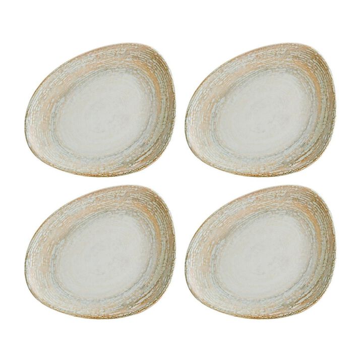 Patera 7.5" x 6" Organic Decorated Porcelain Plate (Set of 4)