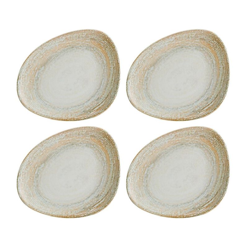 Patera 7.5" x 6" Organic Decorated Porcelain Plate (Set of 4)