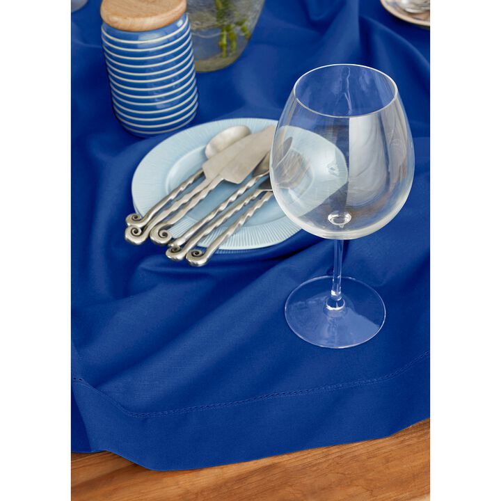 Solino Home Cotton Linen Hemstitch Table Throw 52 x 52 Inch