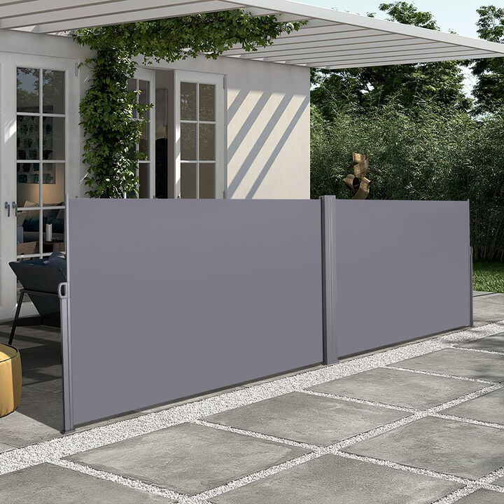 Patio Retractable Side Awning, Waterproof & UV-Resistant Privacy Screen