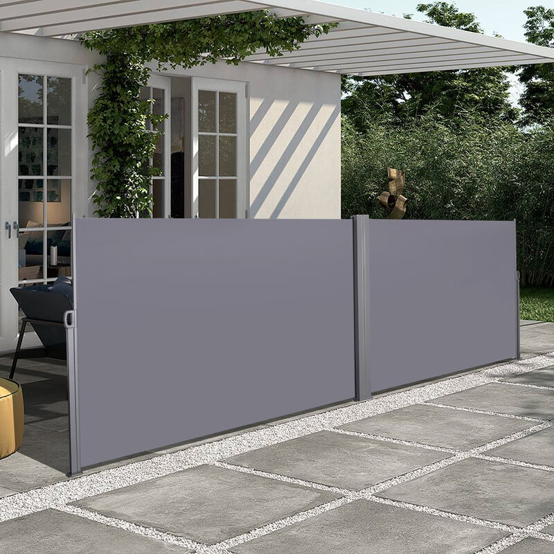 Patio Retractable Side Awning, Waterproof & UV-Resistant Privacy Screen