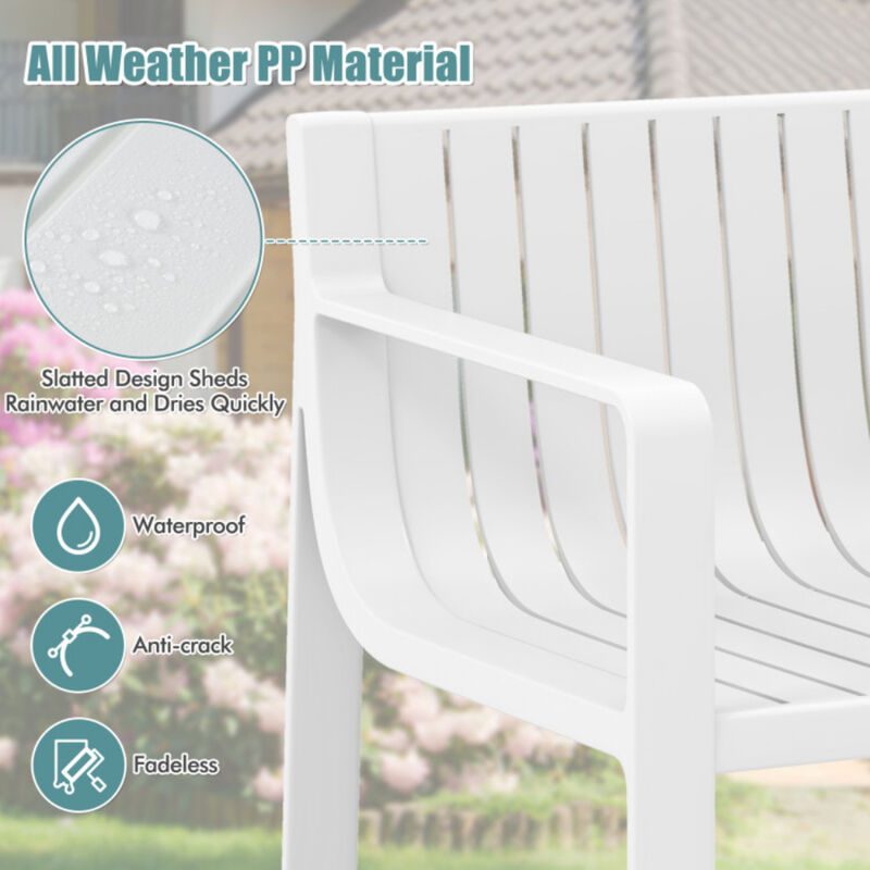 Patio Chairs Set of 2 with Curved Backrests and Seats