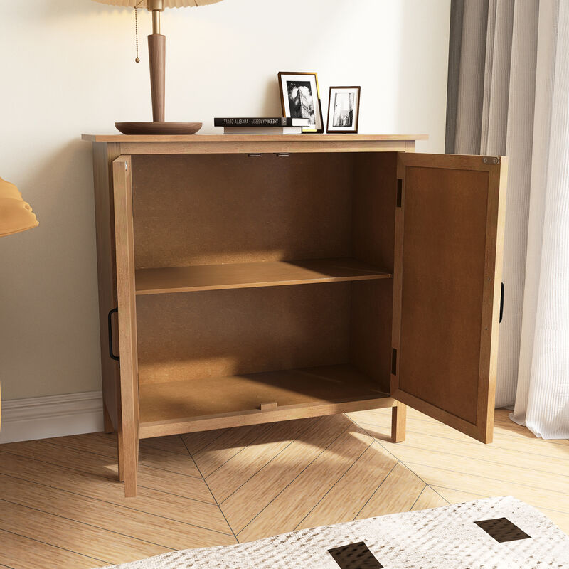 Hand-Carved 2-Doors Accent Cabinet - Traditional Craftsmanship and Functionality Combined