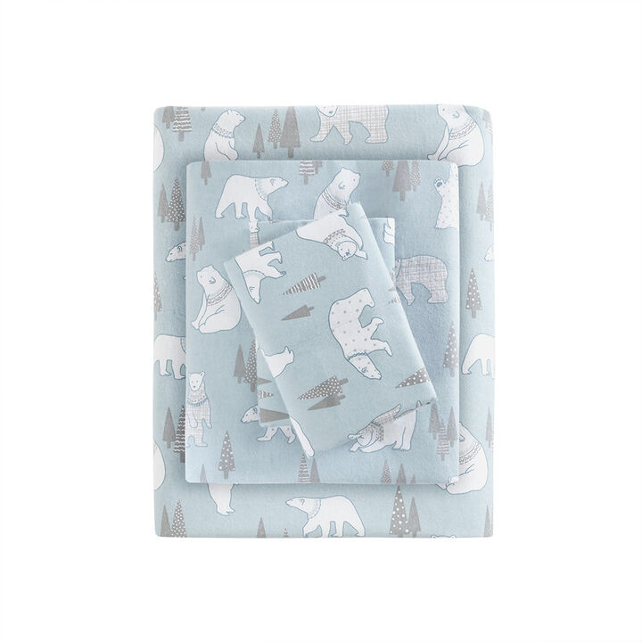 Gracie Mills Persephone 4-Peice Cotton Flannel Sheet Set