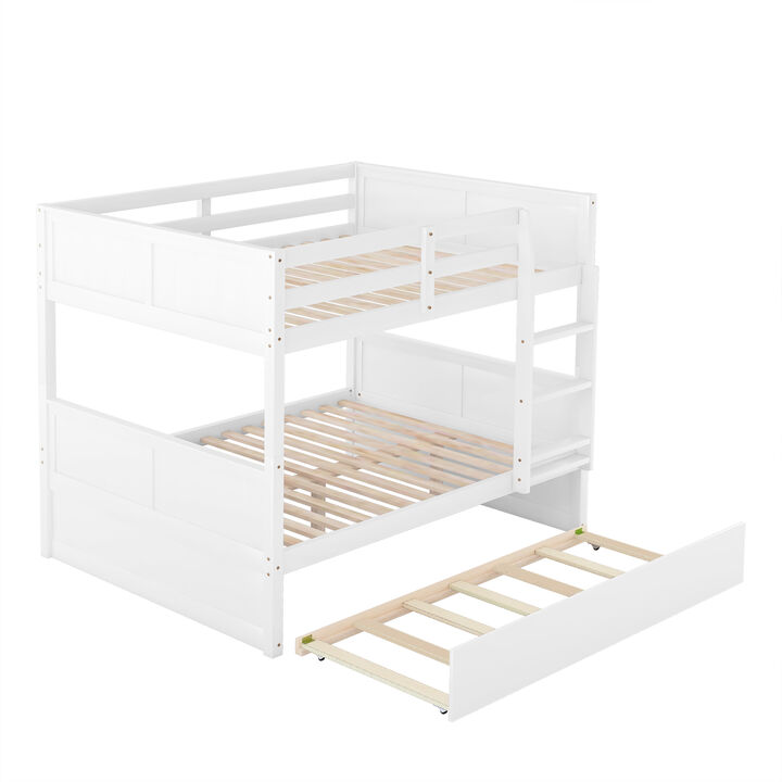 Merax Modern Solid Bunk Bed with Trundle