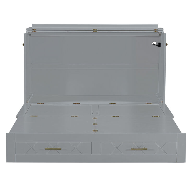 Merax Pulley Structure Design Murphy Bed Cabinet