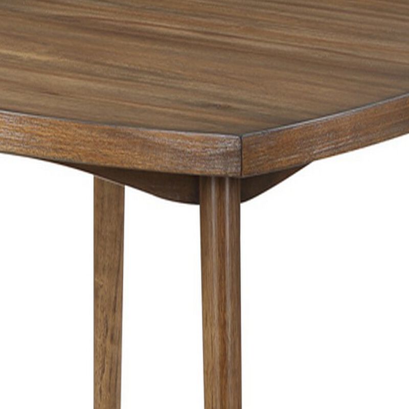 Summit 40 Inch Counter Height Table, Square Top, Rounded Edges, Wood, Brown - Benzara