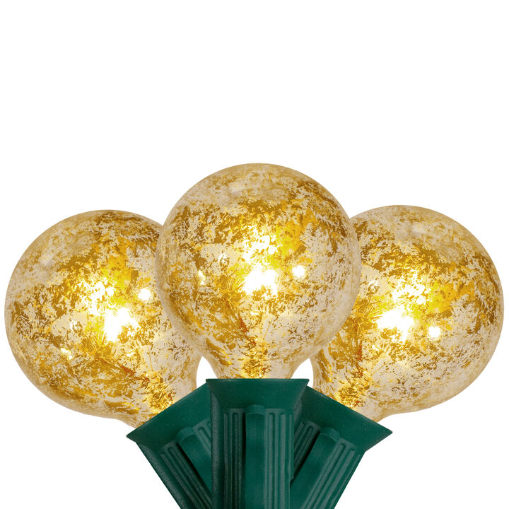 10-Count Clear Mercury Glass G50 Globe Christmas Light Set  9ft Green Wire