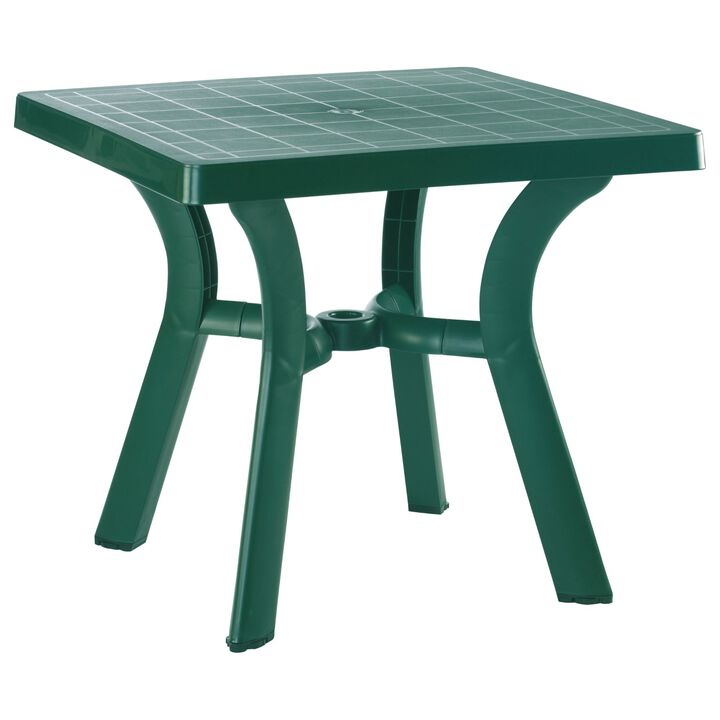 31" Teak Brown Square Outdoor Patio Dining Table
