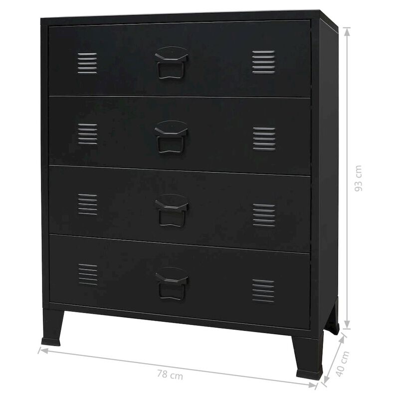 vidaXL Chest of Drawers Metal Industrial Style