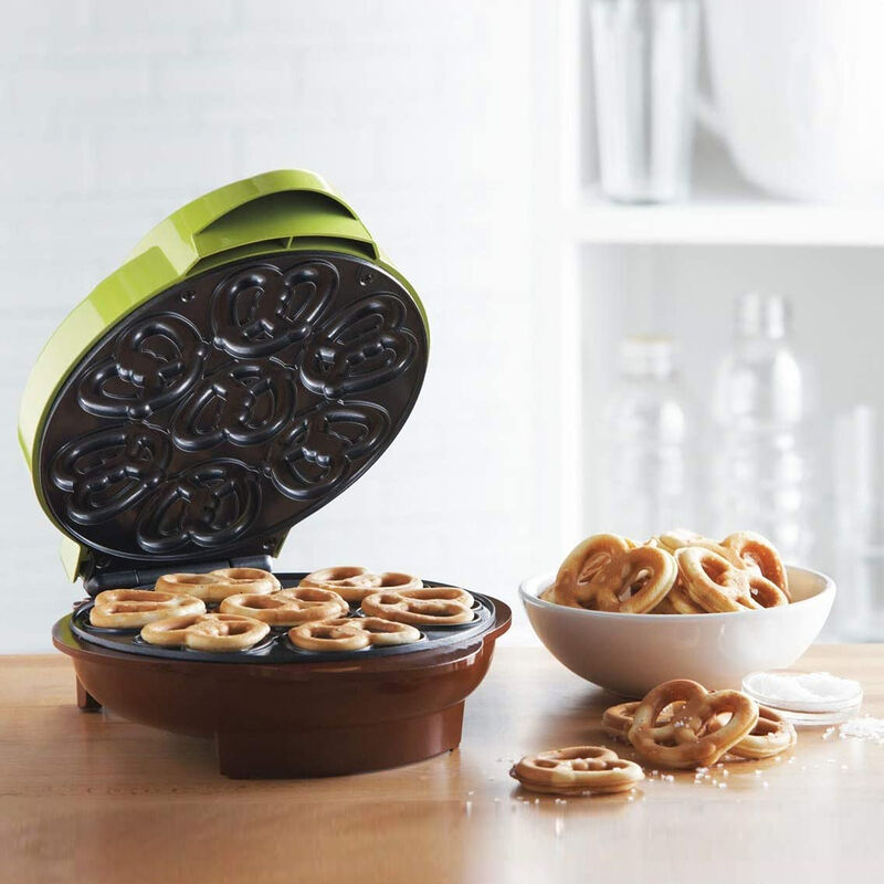 Brentwood Nonstick Mini Pretzel Maker Machine in Green
