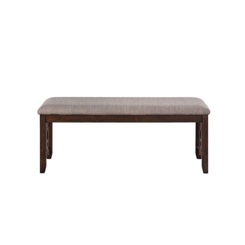 New Classic Furniture Furniture Gia 46 Solid Wood and Polyester Bench in Brown Cherry