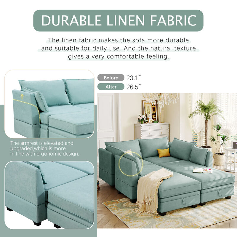 Modern Large U-Shape Modular Sectional Sofa
