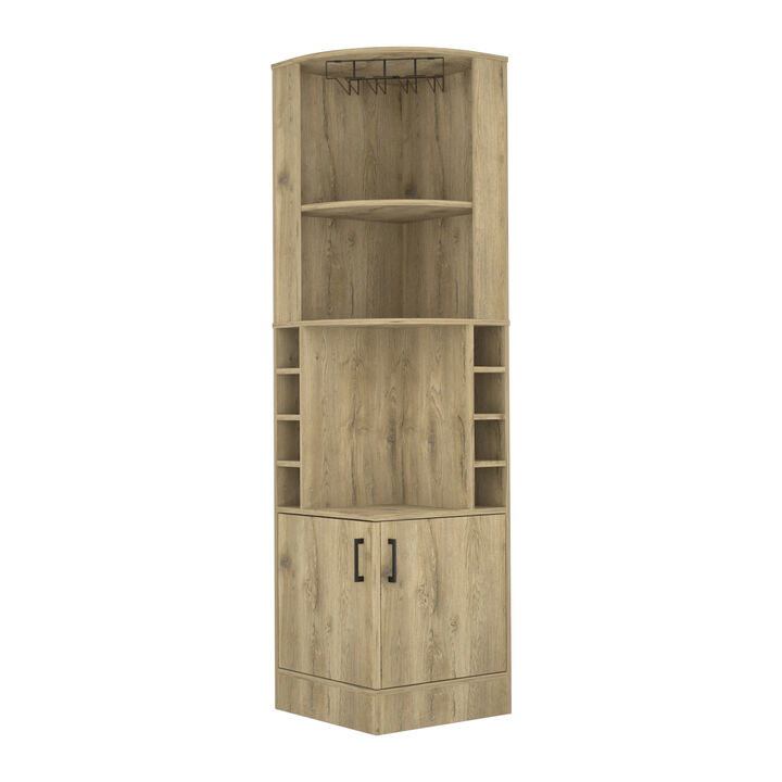 Corner Bar Cabinet Papprika, Living Room, Aged Oak