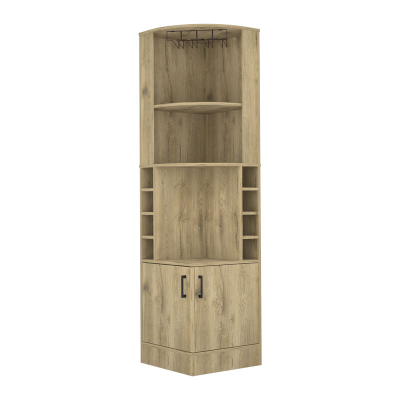 Corner Bar Cabinet Papprika, Living Room, Aged Oak