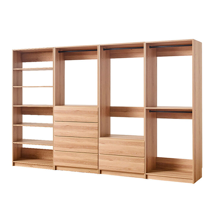 Prosper Oak Freestanding Walk in Wood Closet System