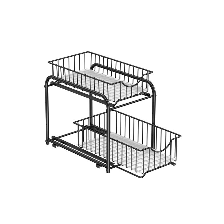 2-Tier Pull-Out Cabinet Organizer - Sliding Storage Solution