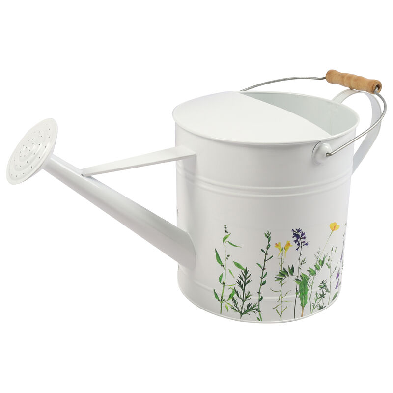Metal Water Can with Yellow Flowers