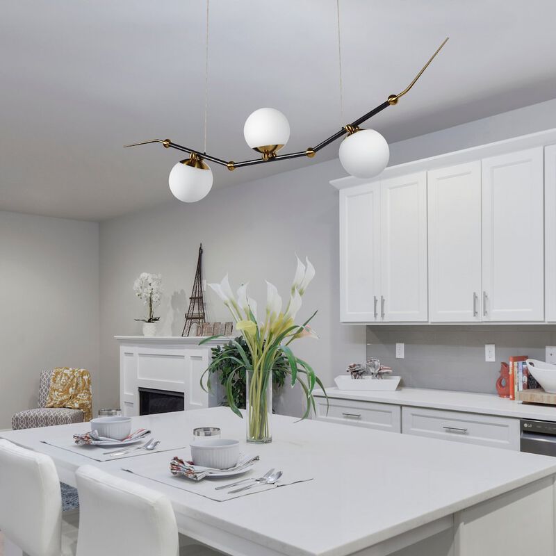 VONN Lighting Height Adjustable Pendant Light Integrated LED Linear Chandelier