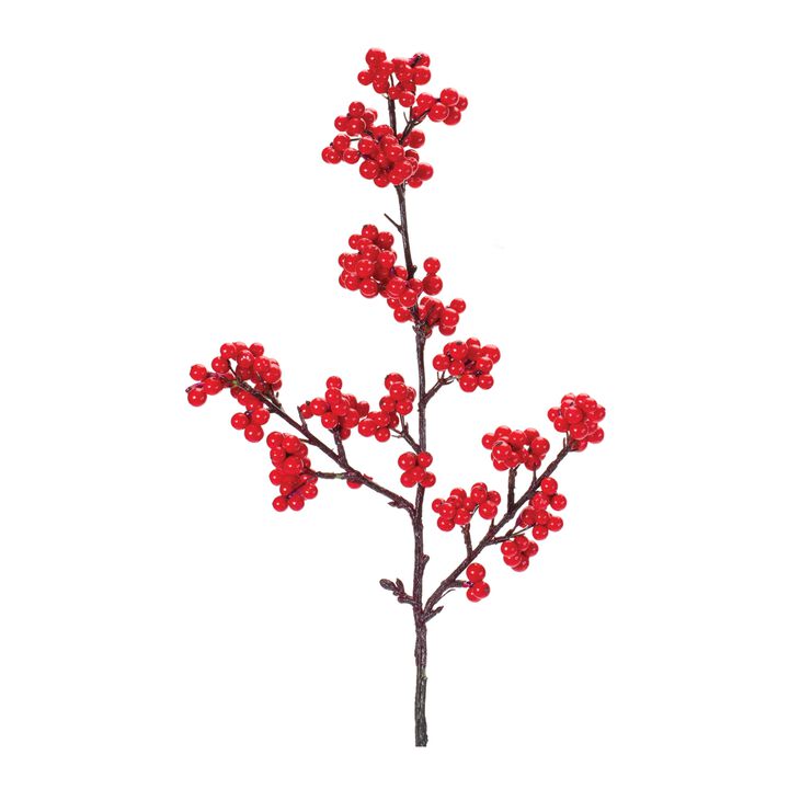23-Inch Red Berry Twig Spray Set of 6 for Christmas and Seasonal Decor