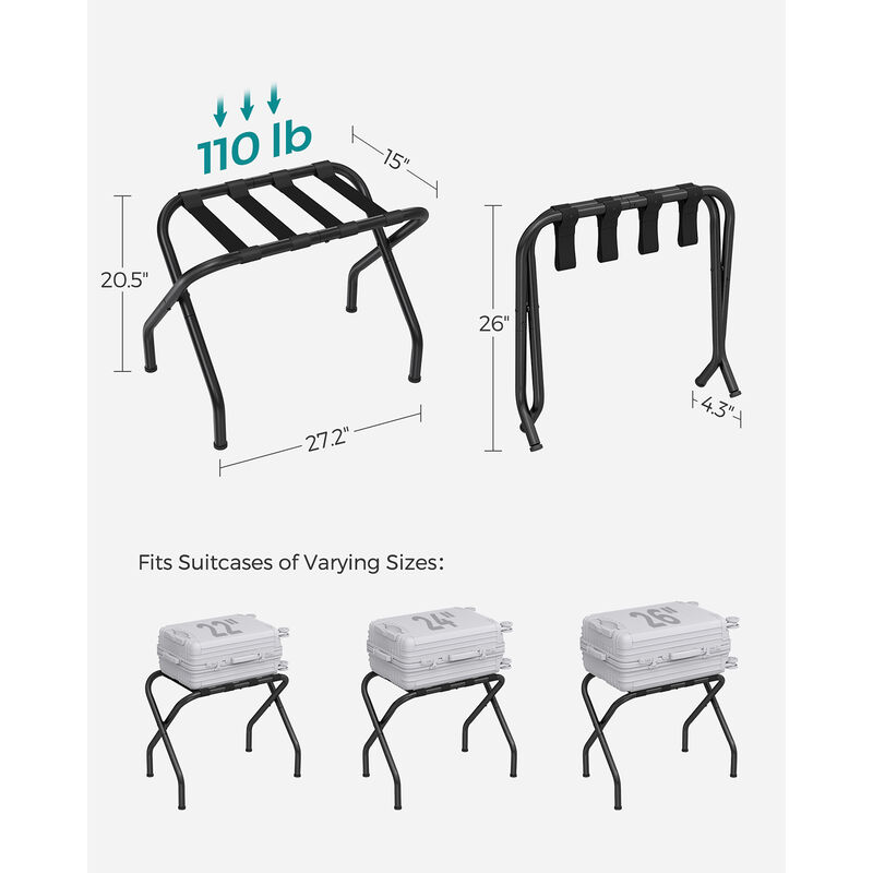Luggage Rack - Elegant Suitcase Stand for Travel and Guest Room Convenience