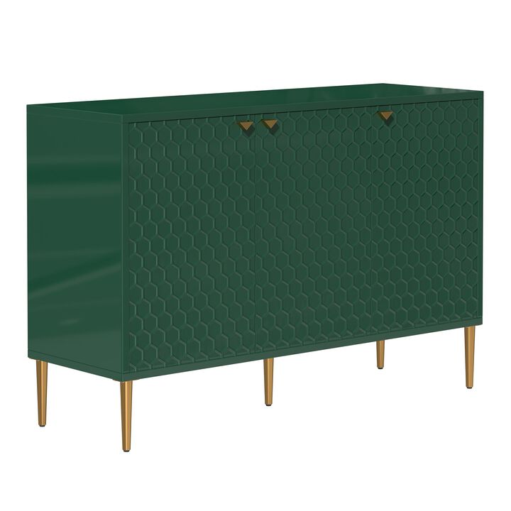 3 Door Black Locker Accent Storage Cabinet