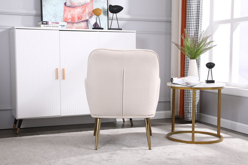 Upholstered Sherpa and Velvet Accent Chair for Home or Office