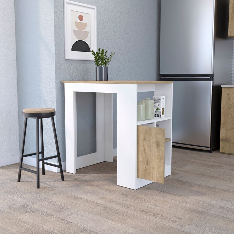 Streamdale Aurora Kitchen Island with Open Compartment and Cabinet