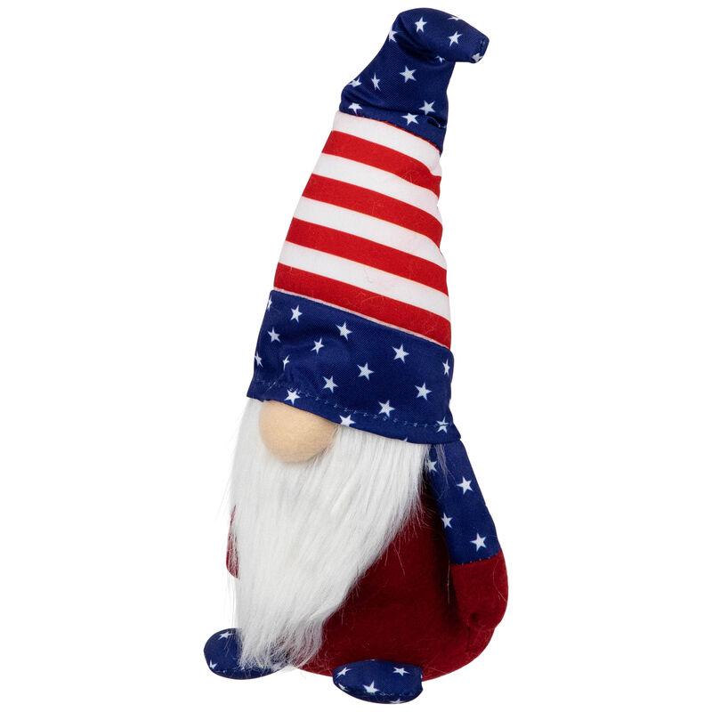 Patriotic Gnome with Stars and Stripes - 9.5" - Red and Blue