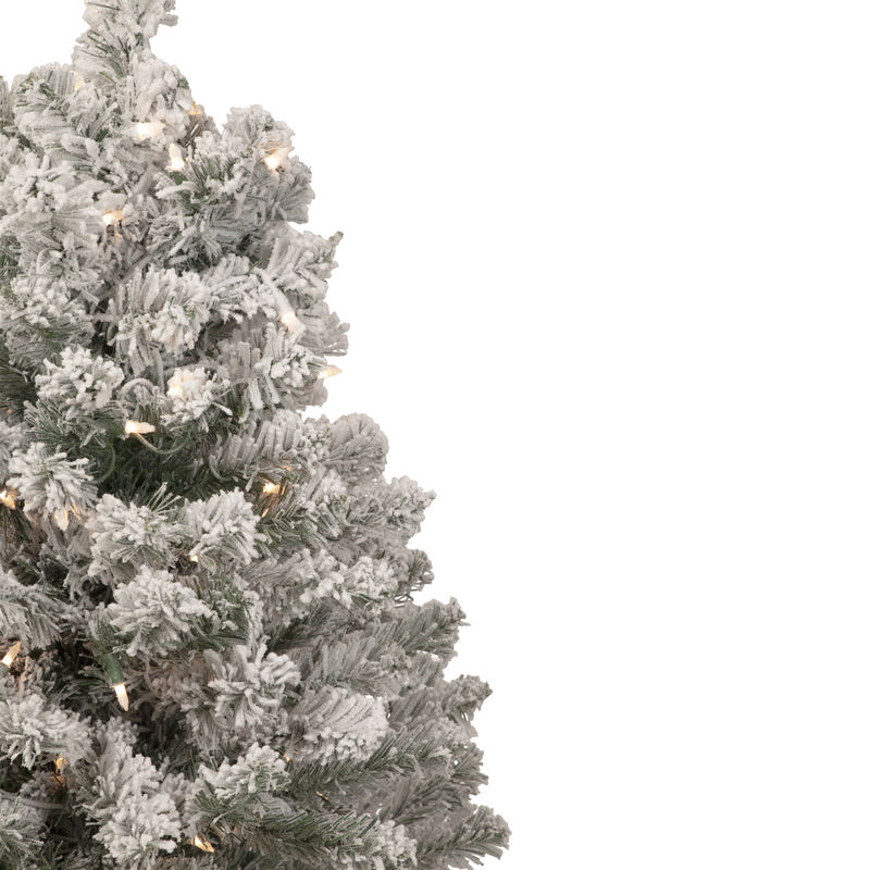 3' Pre-Lit Heavily Flocked Madison Pine Medium Artificial Christmas Tree  Clear Lights