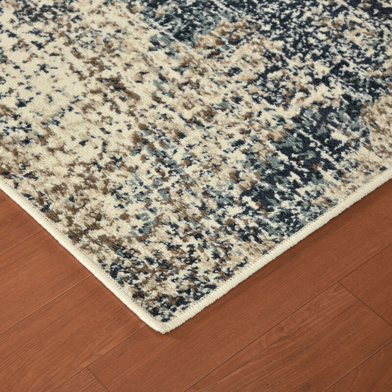 Allure Benson Blue Abstract Area Rug 5'1"x7'6"