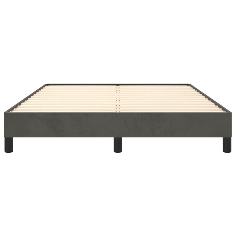 vidaXL Queen Size Dark Gray Velvet Upholstered Bed Frame | Sturdily Built with Engineered Wood | Modern Design and Easy to Assemble Sleep Furniture