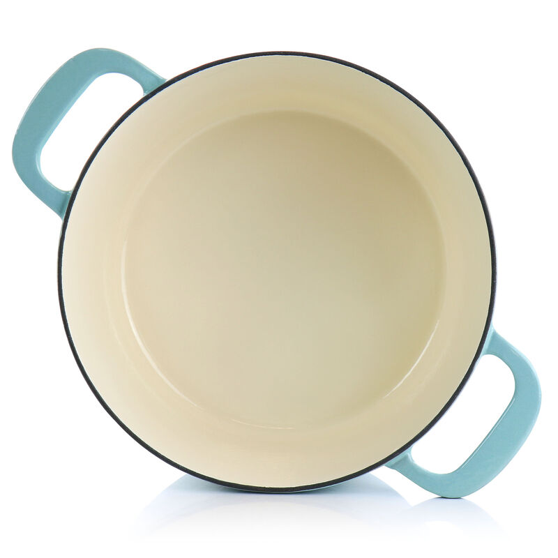Martha Stewart Enameled Cast Iron 7 Quart Dutch Oven with Lid in Turquoise