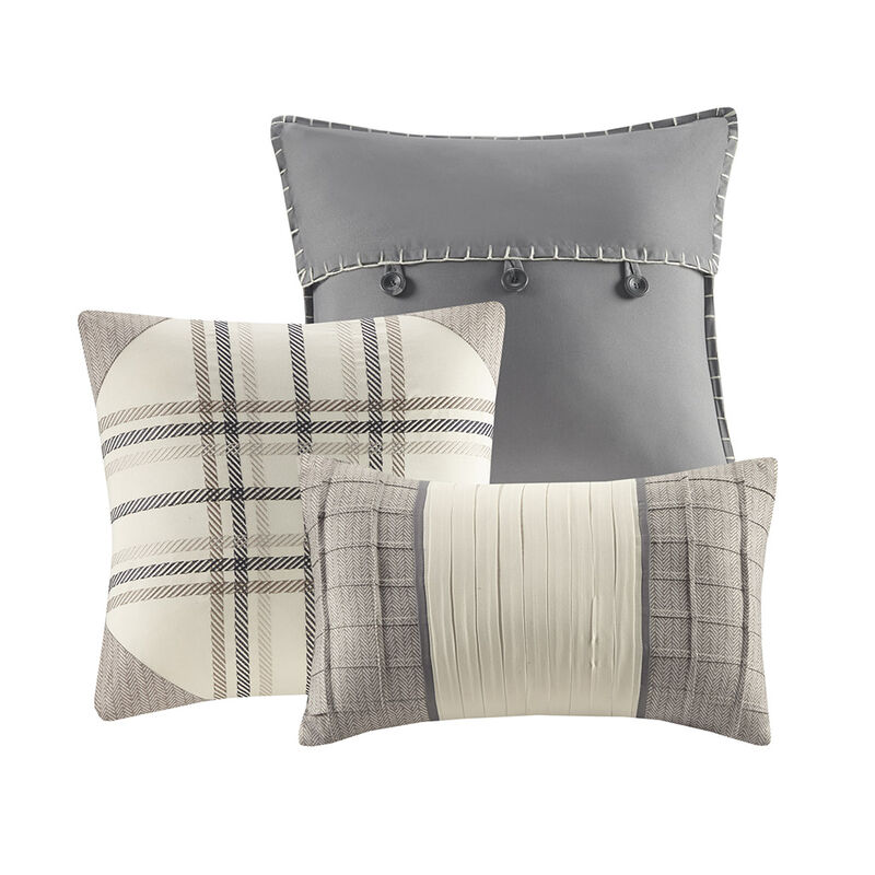 Gracie Mills Nanette 6 Piece Herringbone Duvet Cover Set