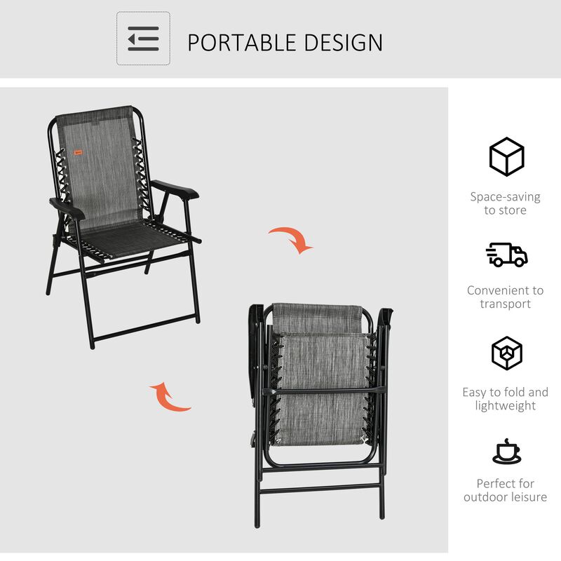 Grey Portable Seat: Folding Patio Chair for Outdoor Use