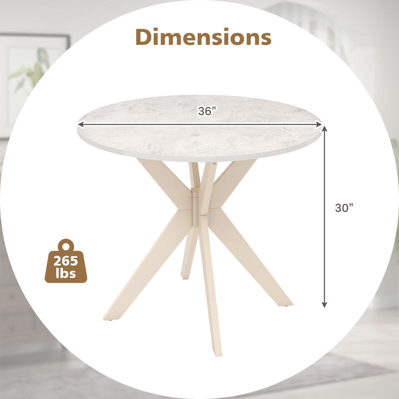 Modern Kitchen Table with Sleek Faux Marble Top – Stylish Dining Table for Small & Large Spaces