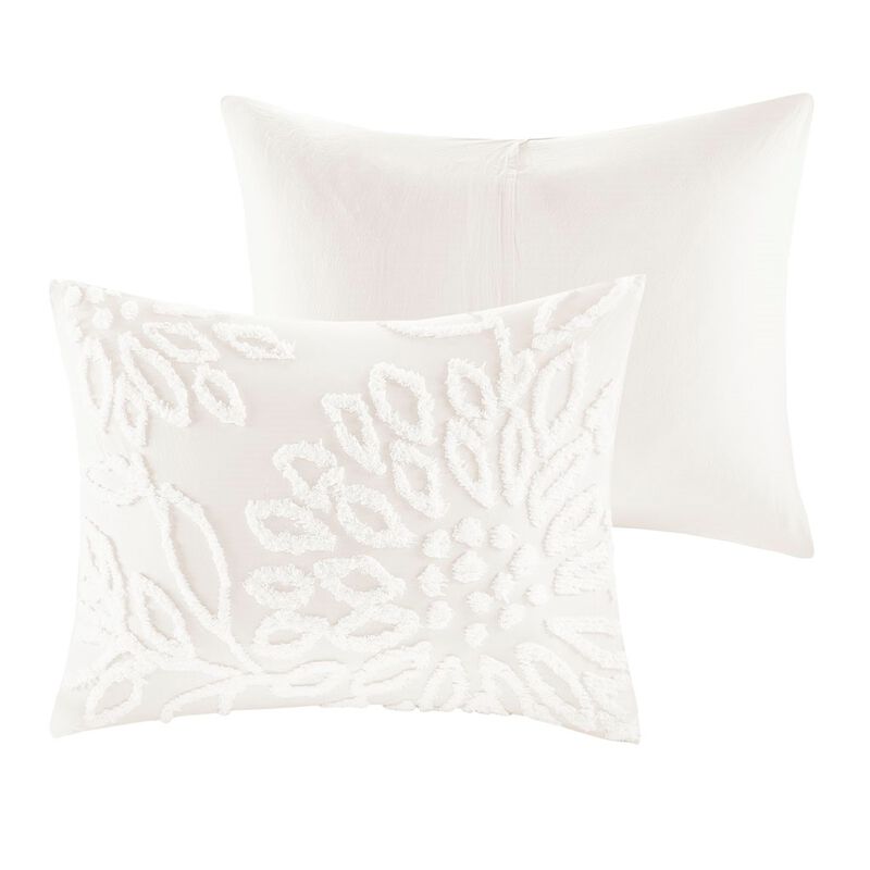 Gracie Mills Anita 3-Piece Tufted Cotton Chenille Floral Duvet Cover Set