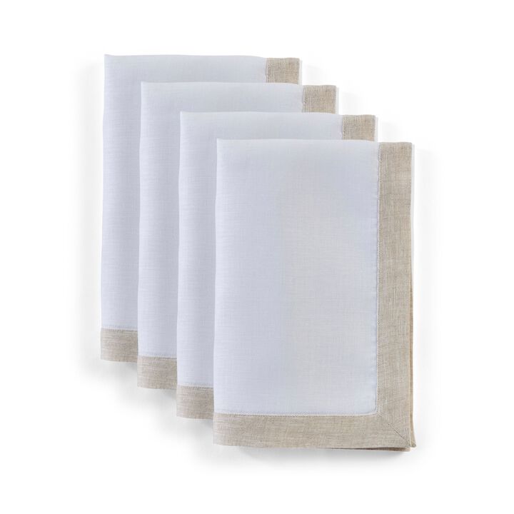 Solino Home 100% Pure Linen Cloth Napkins 20 x 20 Inch Set of 4 | Classic Dinner Napkins