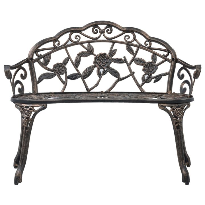 vidaXL Bistro Bench 39.4" Bronze Cast Aluminium