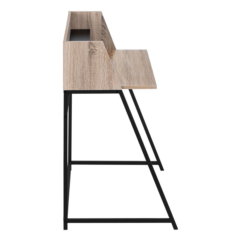 Monarch Specialties I 7546 Computer Desk, Home Office, Laptop, Storage Shelves, 48"L, Work, Metal, Laminate, Brown, Black, Contemporary, Modern