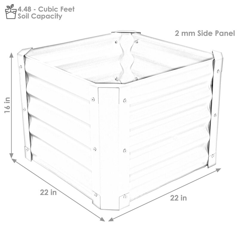 Sunnydaze 41" Square Steel Raised Garden Bed