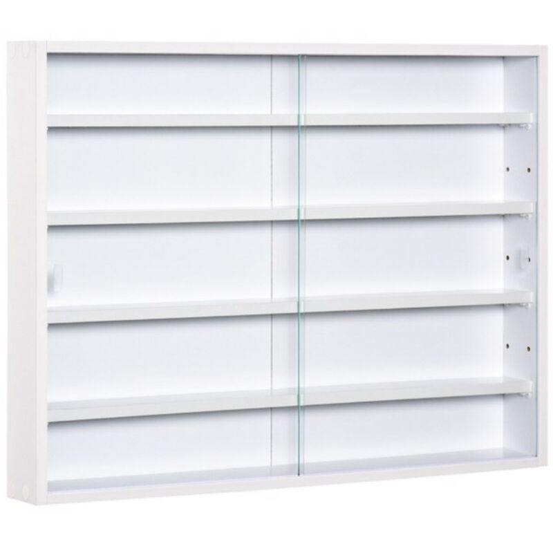 Modern Display Cabinet with Glass Shelves for Living Room or Office