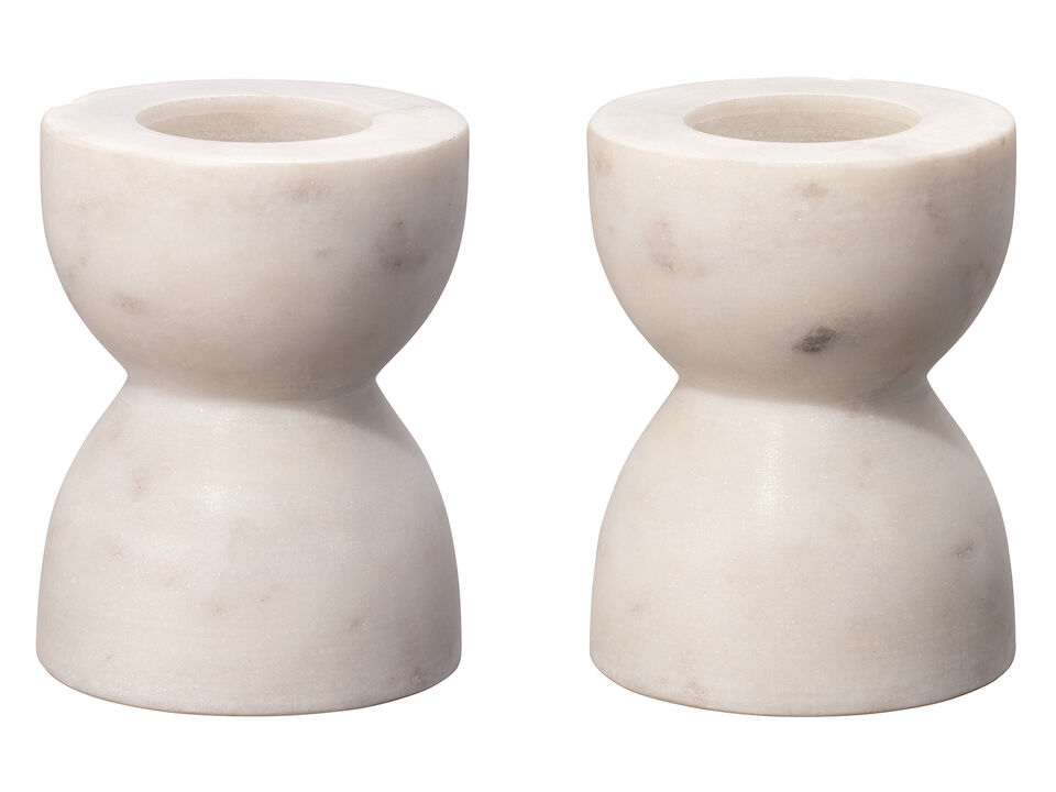 Petit Marble Candlesticks Set of 2