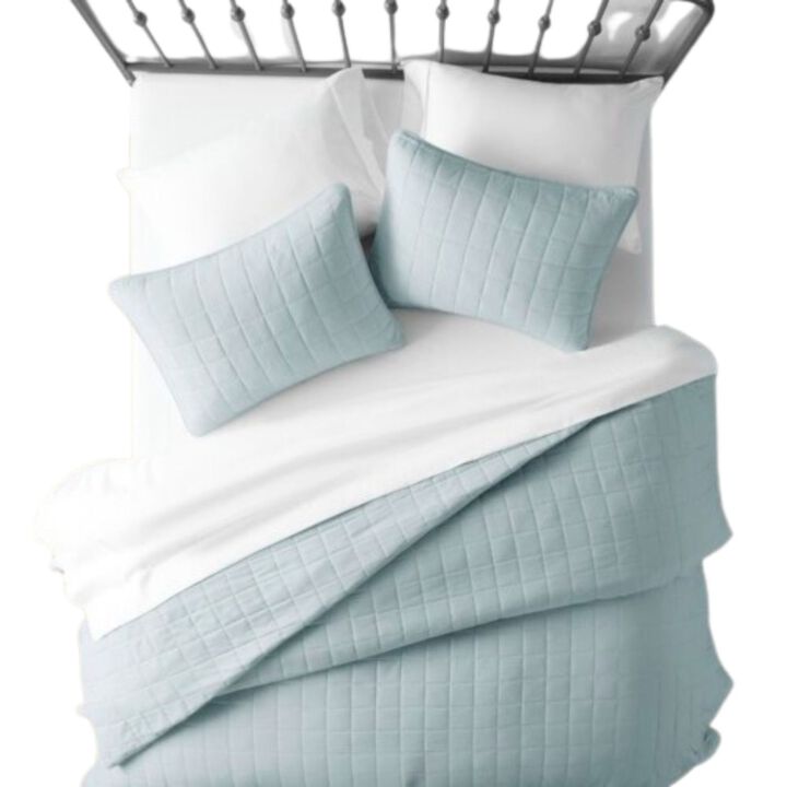 Hivvago 2 Piece Microfiber Farmhouse Coverlet Bedspread Set