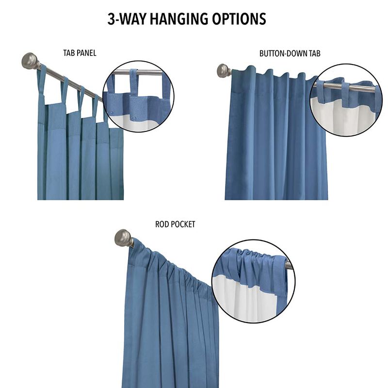 Thermalogic Weathermate Topsions Room Darkening Provides Daytime and Nighttime Privacy Curtain Panel Pair Each Blue