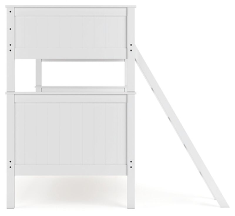Nextonfort Twin Over Twin Bunk Bed in White