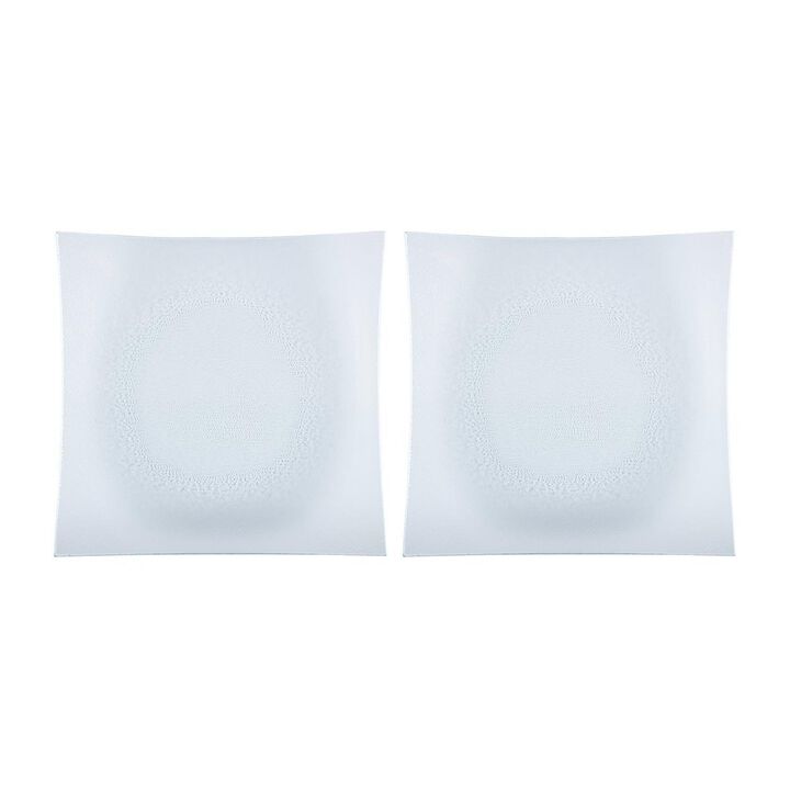 Glass Dinnerware 11.5" x 11.5" Square Clear Glass Plate (Set of 2)