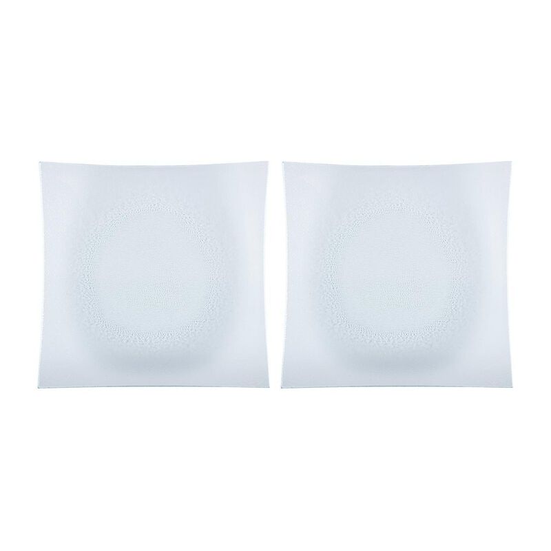 Glass Dinnerware 11.5" x 11.5" Square Clear Glass Plate (Set of 2)