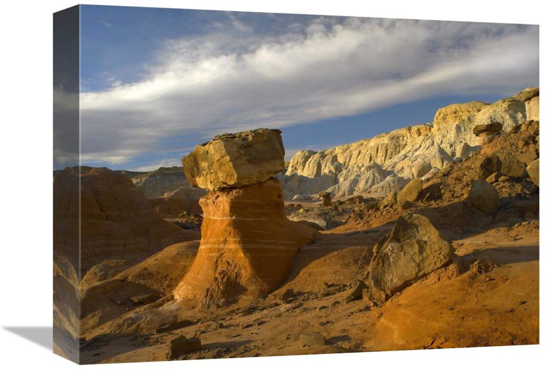 Toadstool Caprocks, Grand Staircase, Escalante National Monument, Utah-Canvas Art-16x12