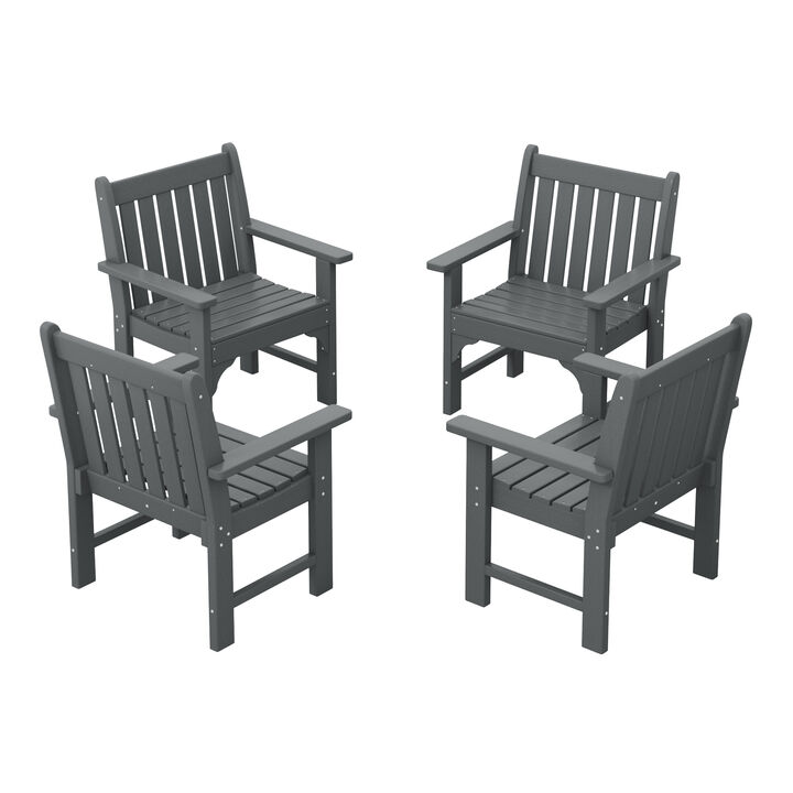 WestinTrends Outdoor Patio HDPE Adirondack Dining Arm Chairs (Set of 4)